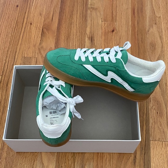 Green Suede Like Retro Runner Sneakers by Madden Girl - Picture 2 of 6